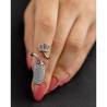 Crown design silver nail ring.