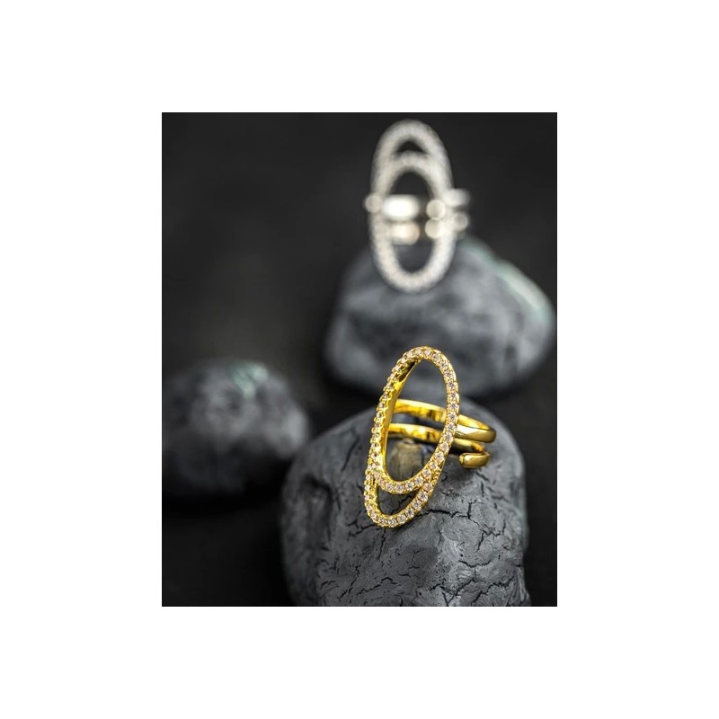 Oval design Gold nail ring.
