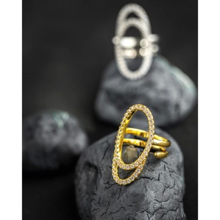 Oval design Gold nail ring.